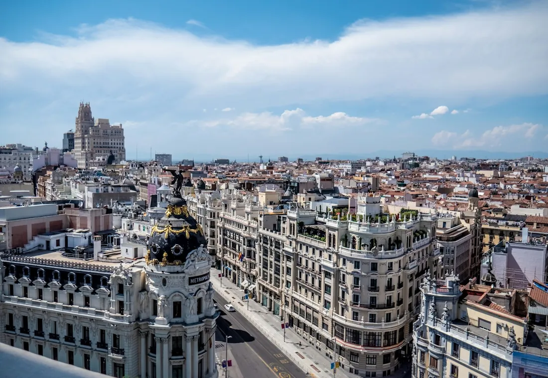 La Gran Vía de Madrid vista desde las alturas