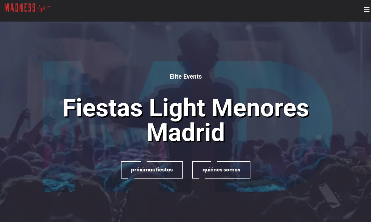 Web desarrollada por Amber para Madness Light