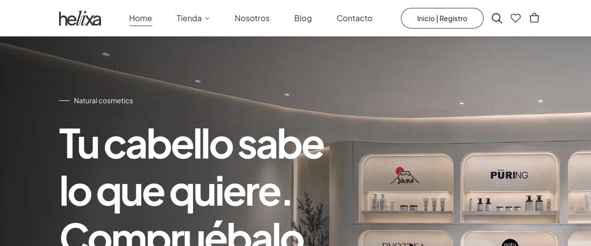 Tienda online desarrollada por Amber para Helixa Cosmetics